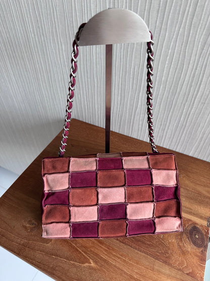 Vintage Chanel Chocolate Bar Suede 2.55 Reissue Single Flap Shoulder Bag