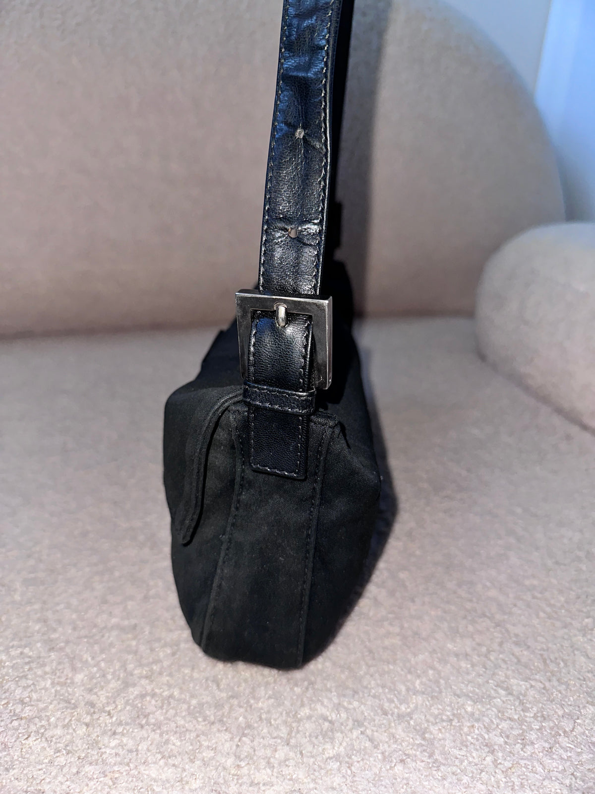 Fendi Baguette Black Nylon Leather