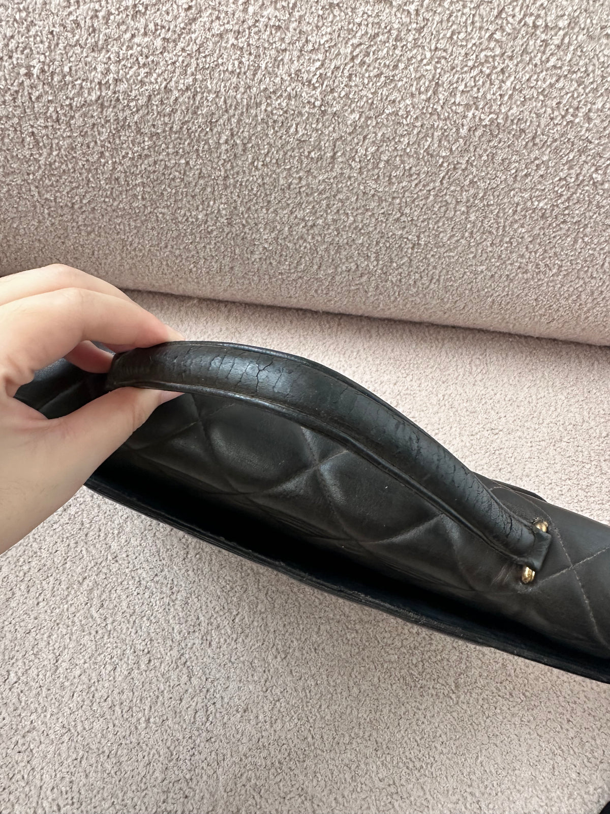 Vintage Chanel Jumbo Briefcase Business Tote Bag Rare Vintage