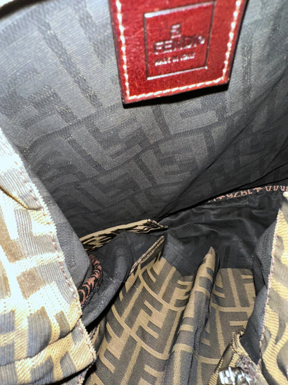 Fendi Vintage FF Logo Zucca Hobo Tote Bag