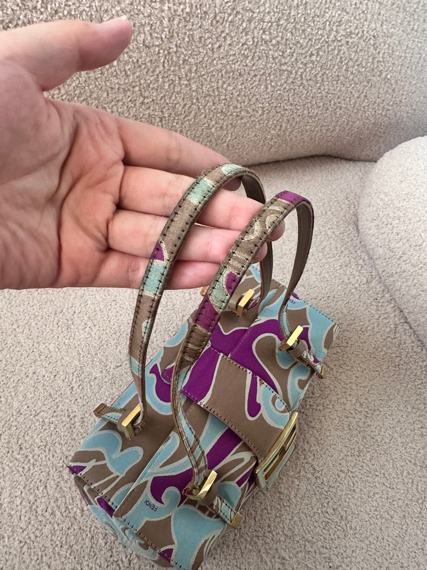 Rare Fendi 2002 Archive Swirl Bento Box Baguette Bag