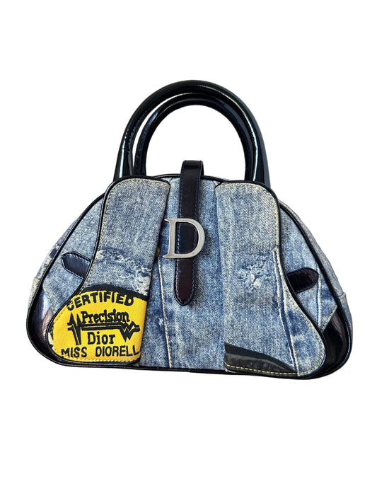 Dior John Galliano “Miss Diorella” Speedway Denim Bowler Bag