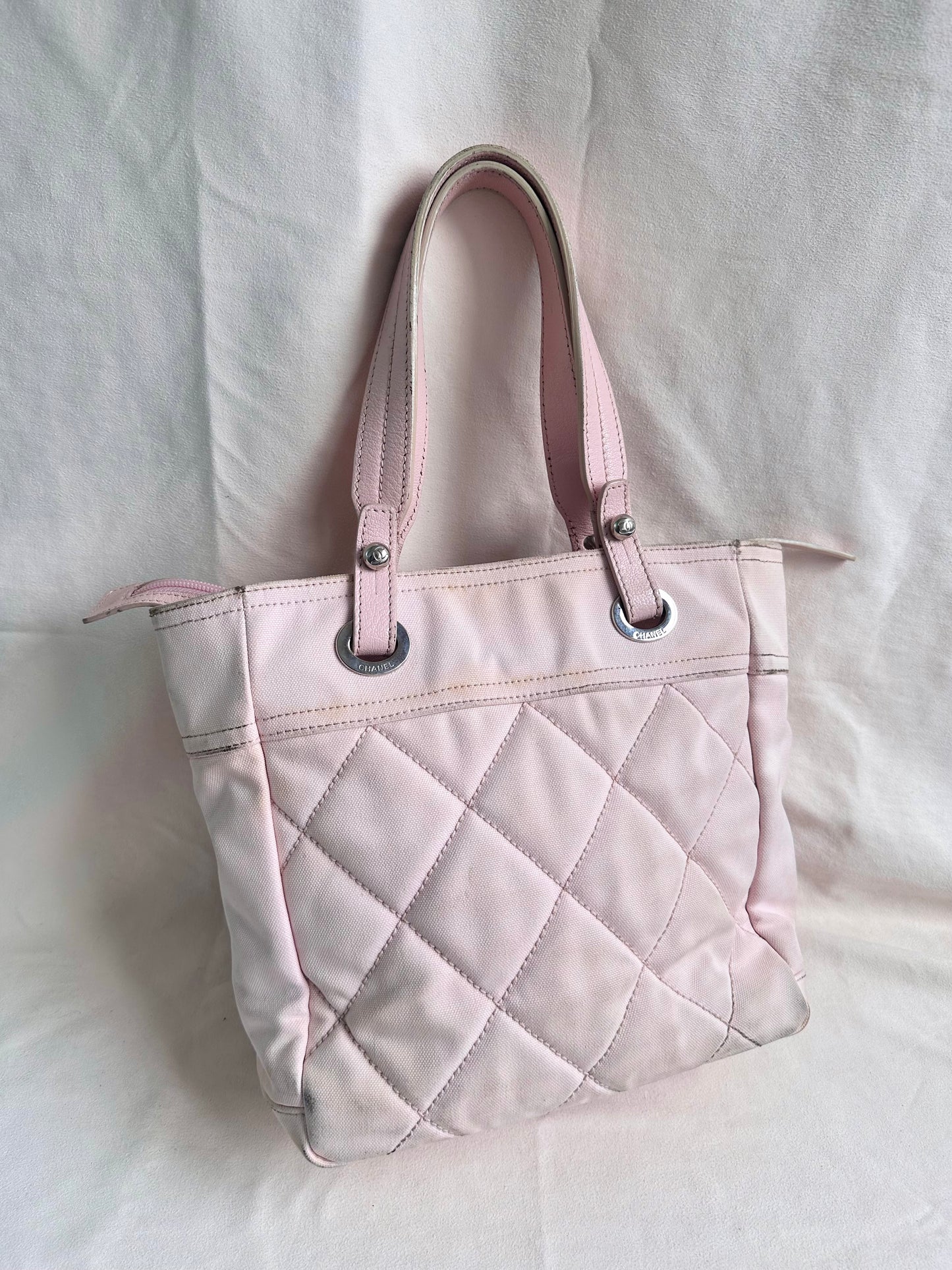 Chanel Baby Pink Biarritz Shoppers Tote Bag