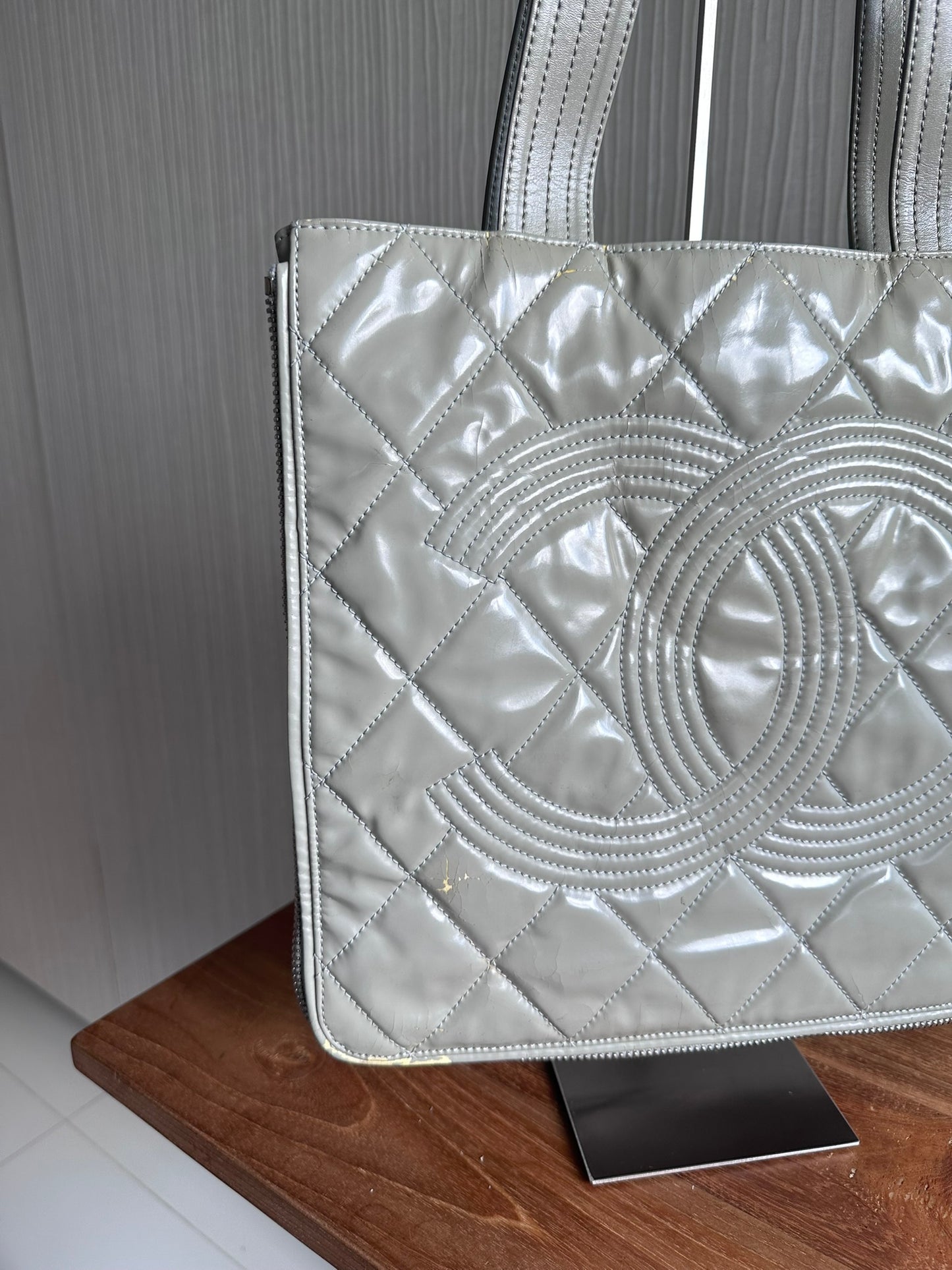 Chanel Paris-Shanghai CC Patent Expandable Tote Bag