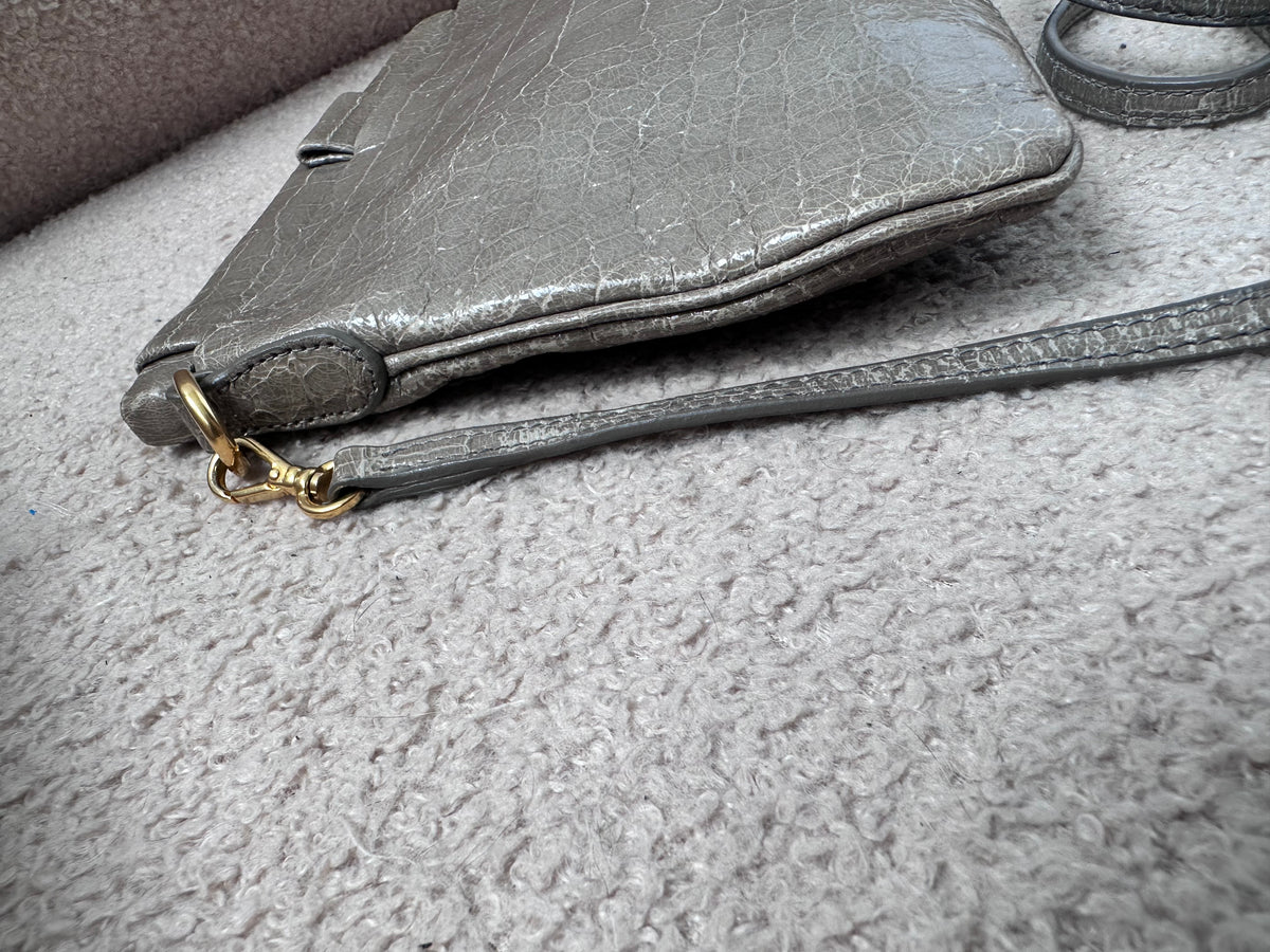 Miu Miu Crocodile Embossed Crossbody Leather Bag