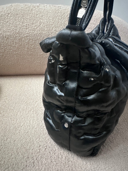 Chanel Large Two-Way Cocoon Bowling Travel Bag Black