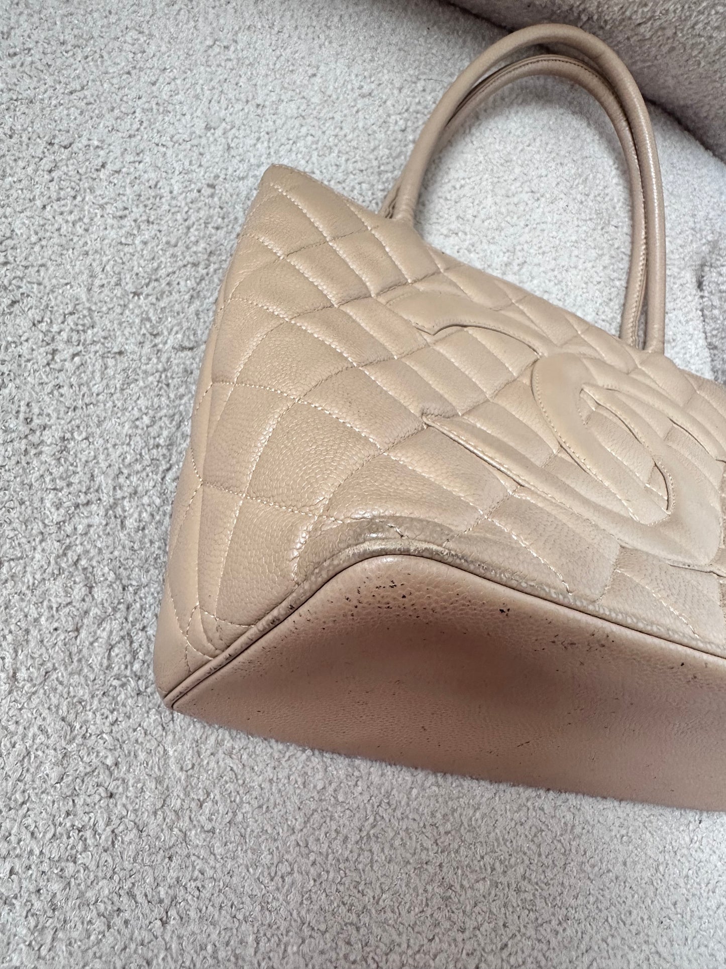 Chanel Caviar Medallion Shopping Tote Bag