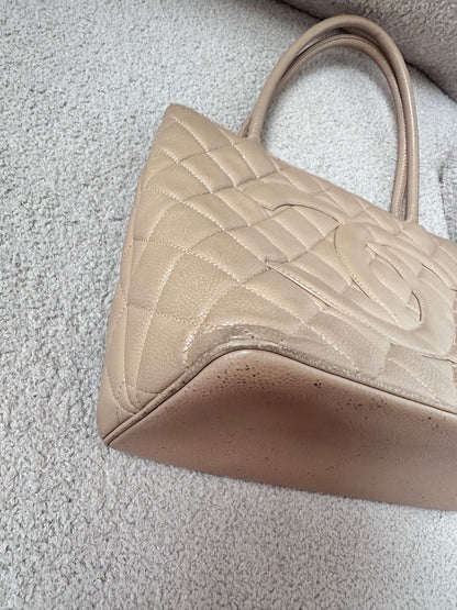Chanel Caviar Medallion Shopping Tote Bag