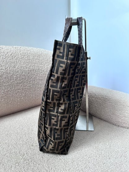 Fendi Vintage Brown FF Zucca Tote Bag