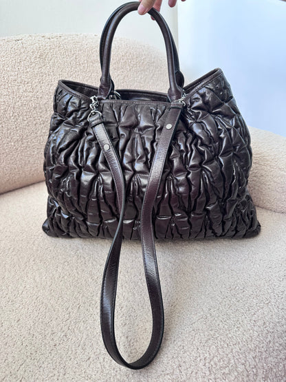 Miu Miu XL Large Matelasse Napa Leather Tote Bag
