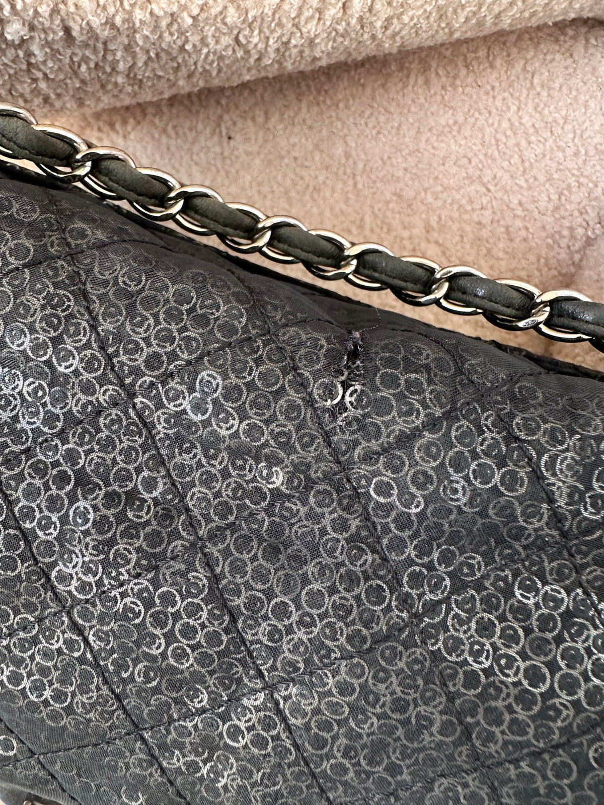 Chanel Sequins Maxi Classic Flap Bag