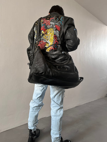 Gucci Voyager Black Leather Hobo Extra Large Tote Bag