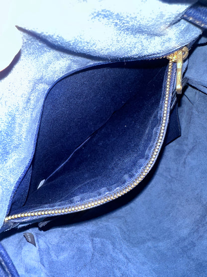 Miu Miu Leather Denim Drawstring Shoulder Bag