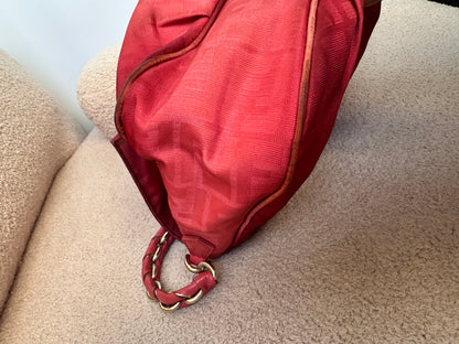 Fendi Mamma Baguette Red Fabric / Gold FF Hardware