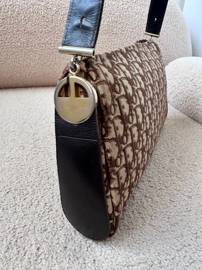 Dior Brown Oblique Trotter Boston Shoulder Bag