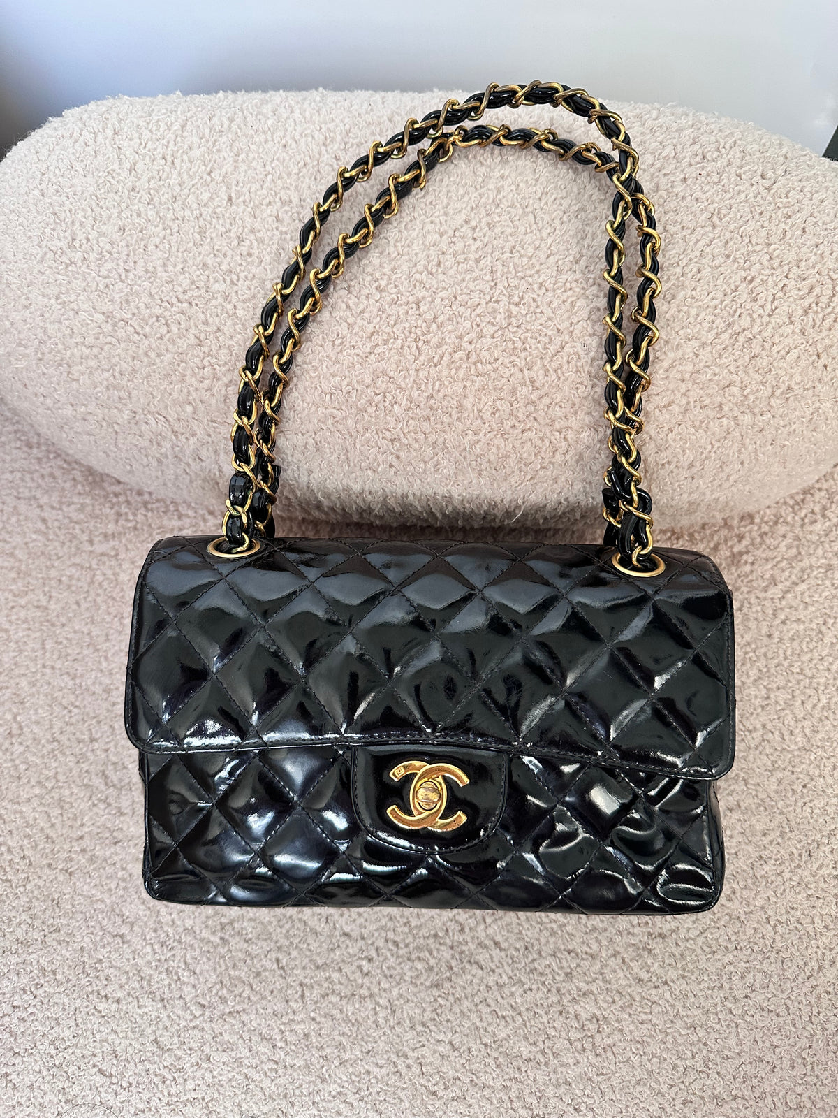 Chanel Vintage Double Face Black Quilted Classic Flap Bag