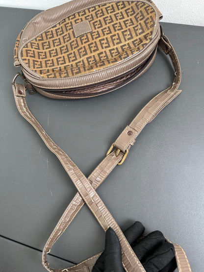 Fendi FF Zucca Zucchino Oval Crossbody Bag