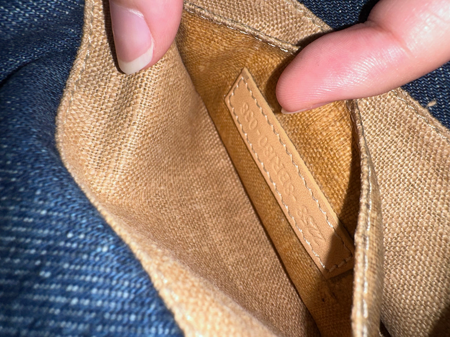 Fendi Vintage Blue Denim Lizard Trim Baguette