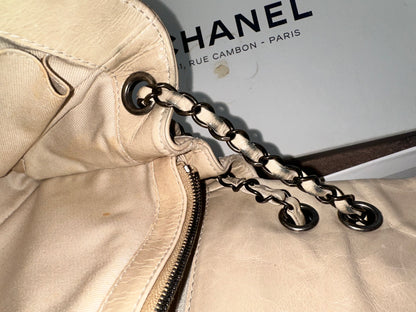 Chanel Large Classic Flap Bag Beige Calfskin