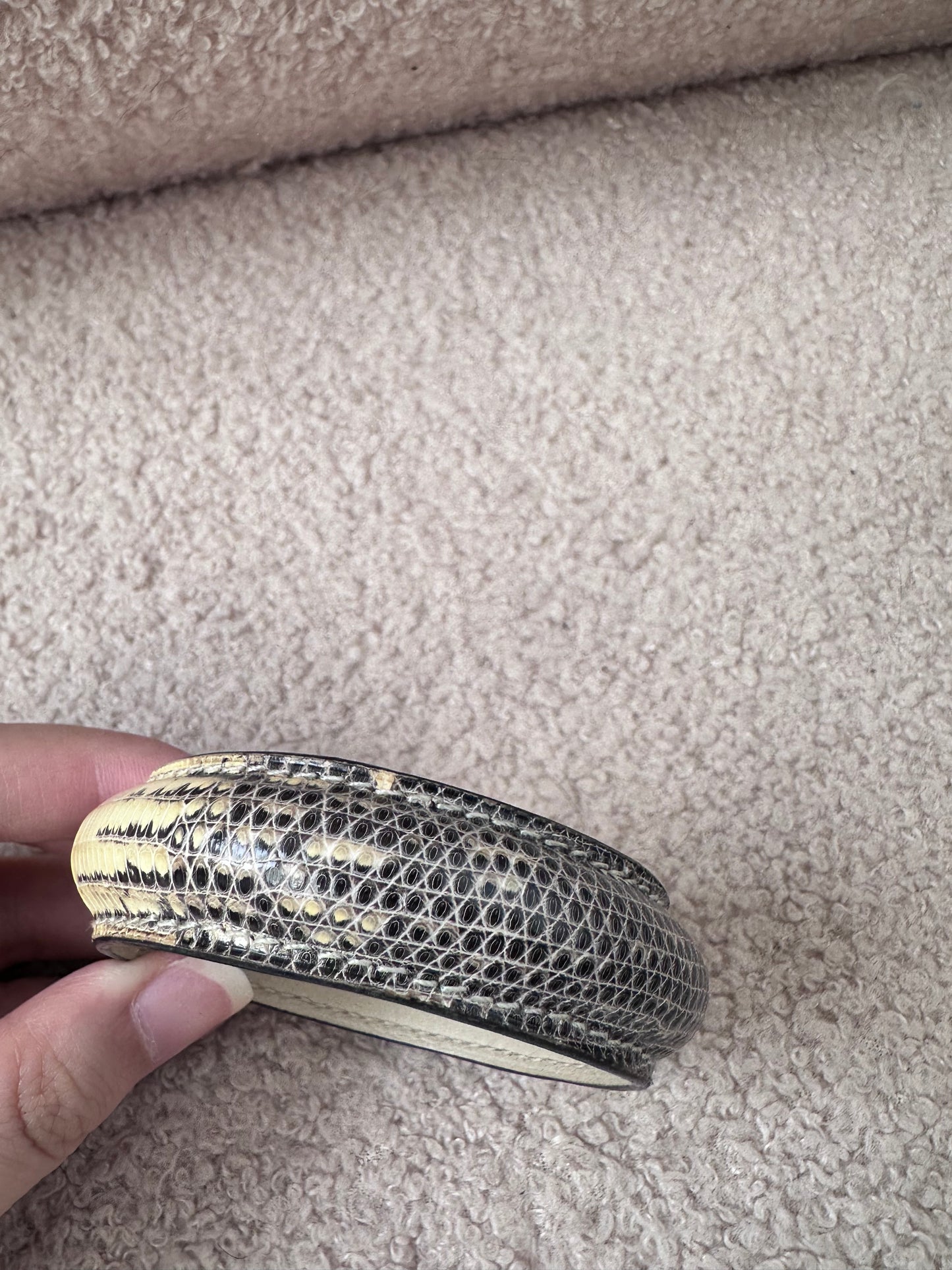 Hermes Exotic Ombre Lizard Leather Bangle