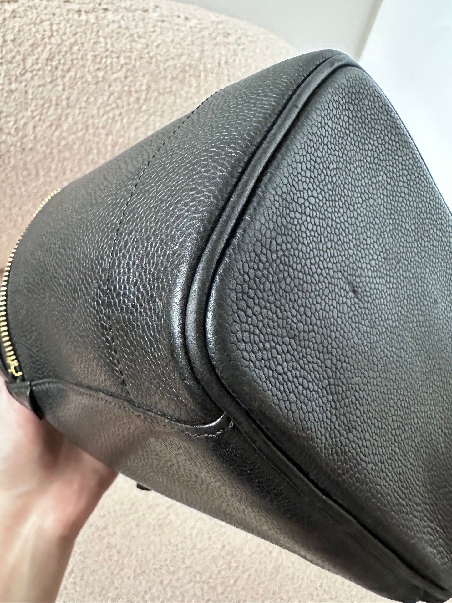 Chanel Vintage Caviar Vanity Top Handle Bag Black
