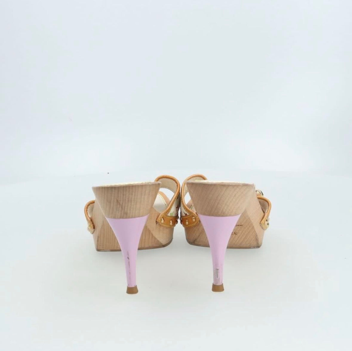 Rare 2003 Louis Vuitton Takashi Murakami White Multicolore Mules sandals
