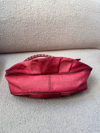 Fendi Mamma Baguette Red Fabric / Gold FF Hardware