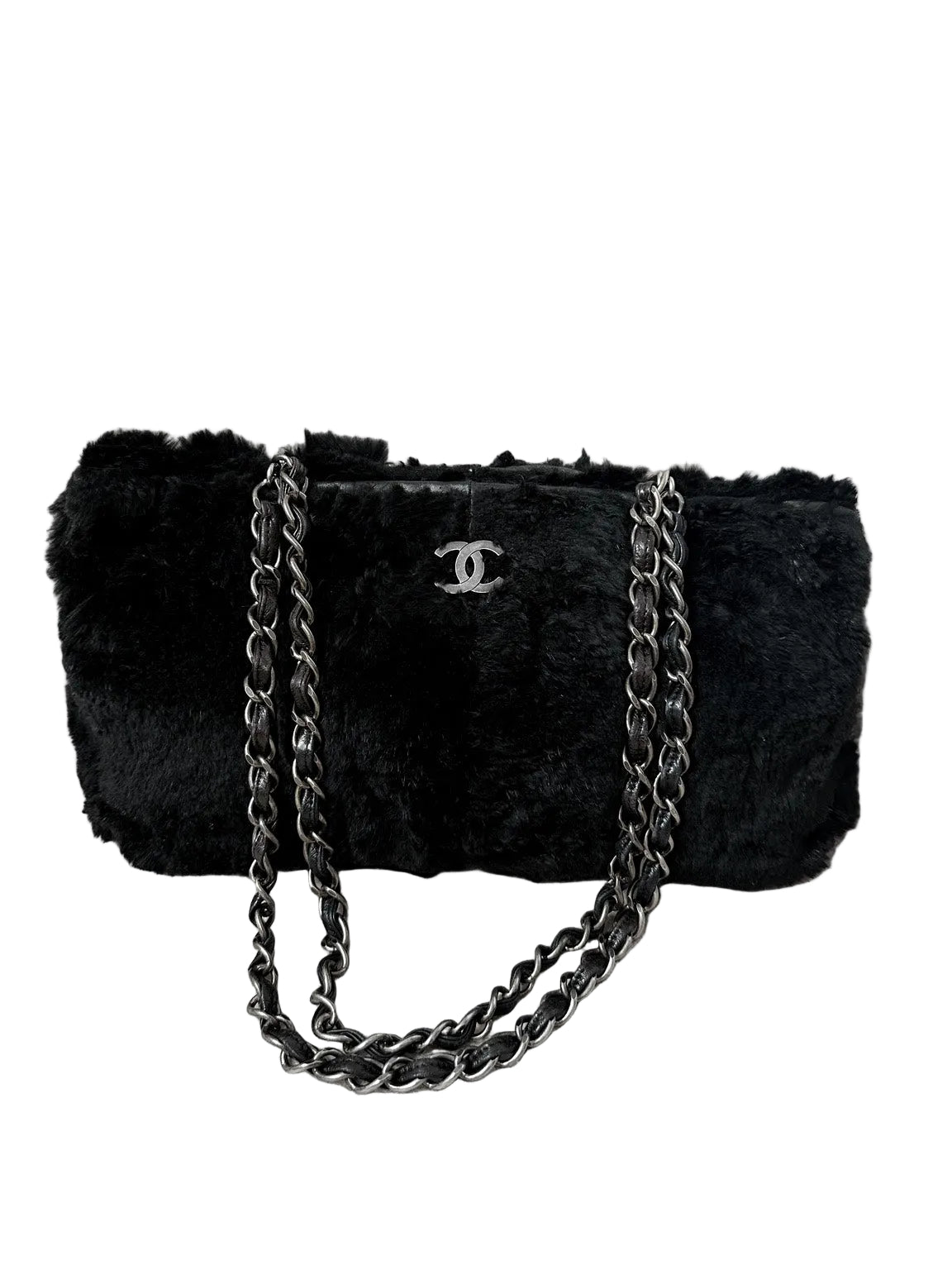 Chanel Archive 2000-2002 Rabbit Fur East West Tote