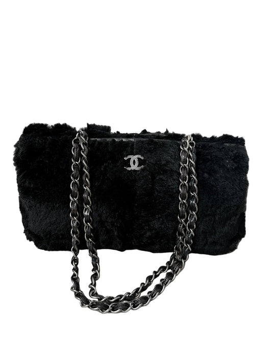 Chanel Archive 2000-2002 Rabbit Fur East West Tote