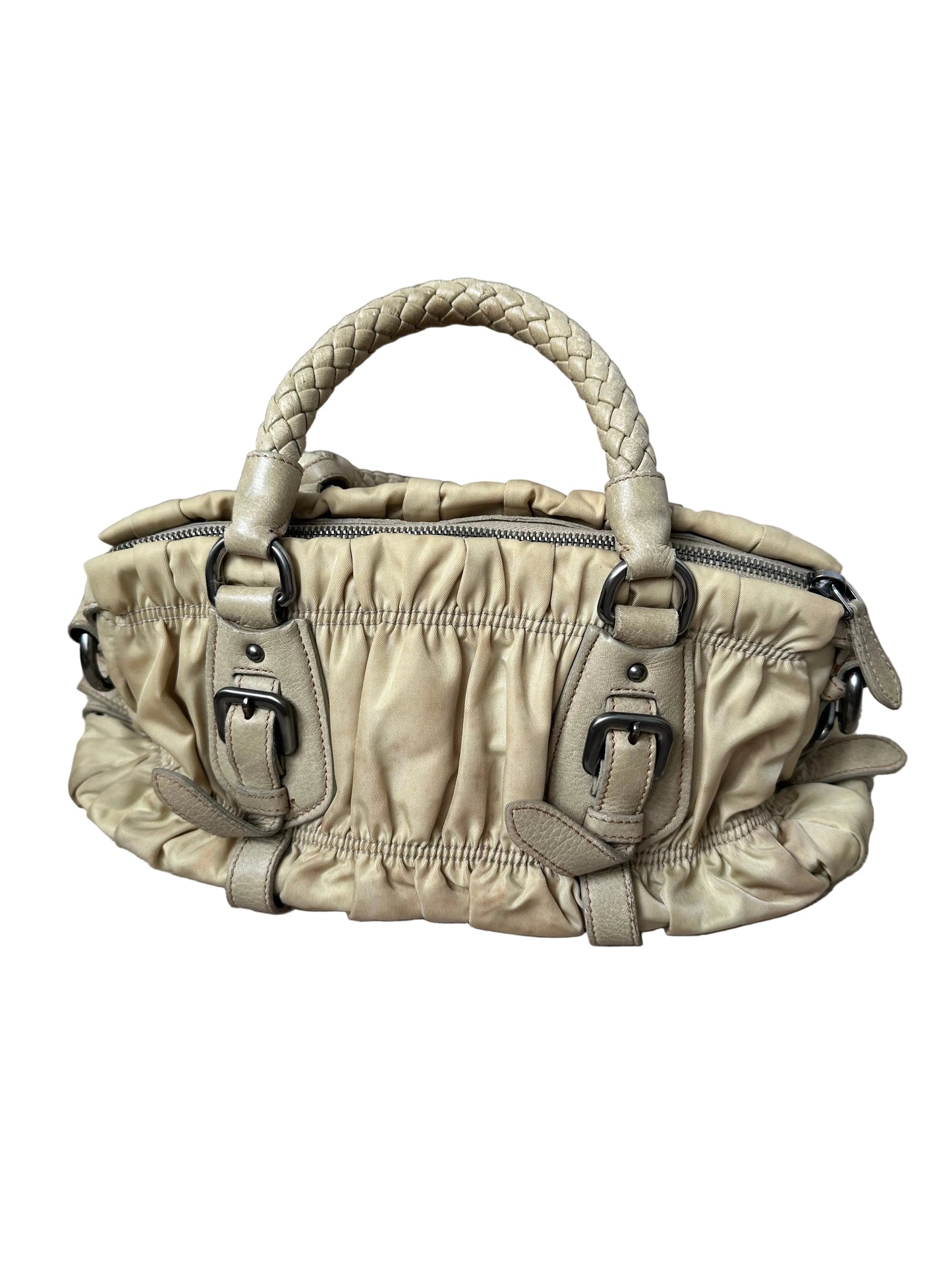 Prada Two Way Gather Nylon Tessuto Bag