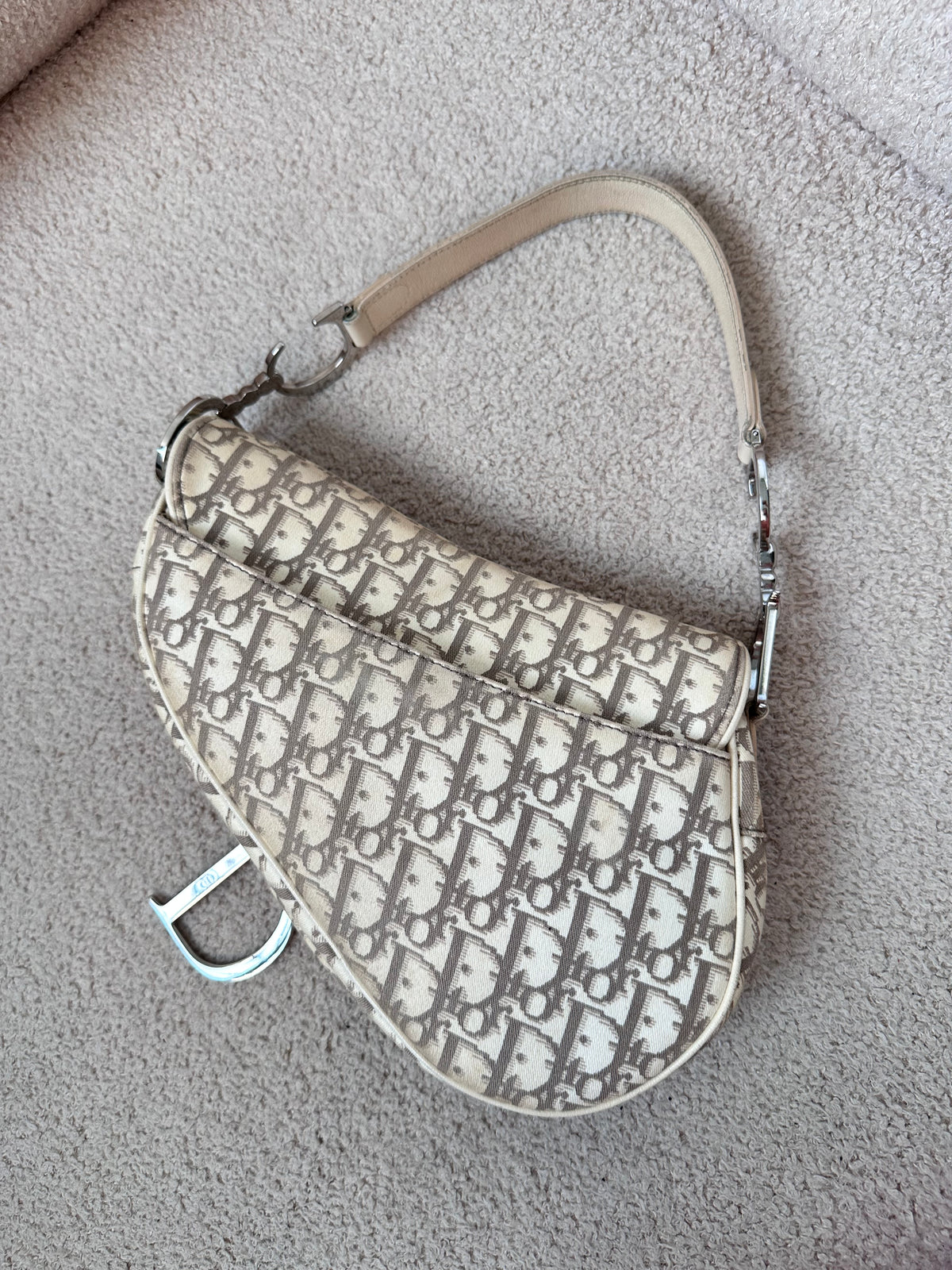 Dior 2005 John Galliano Vintage Embroidery Flower Trotter Saddle Bag