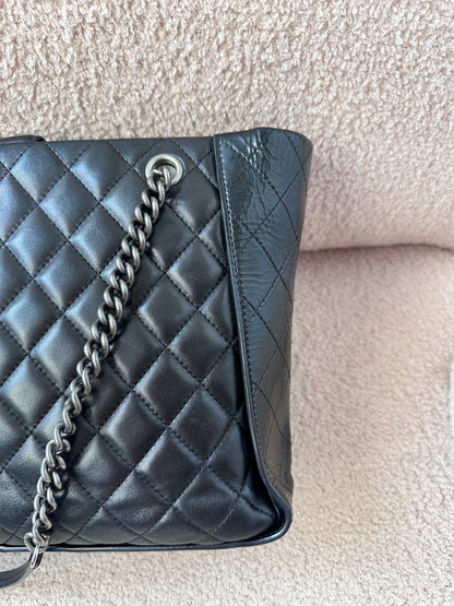Chanel Black Quilted CC Charm Chain Tote Bag