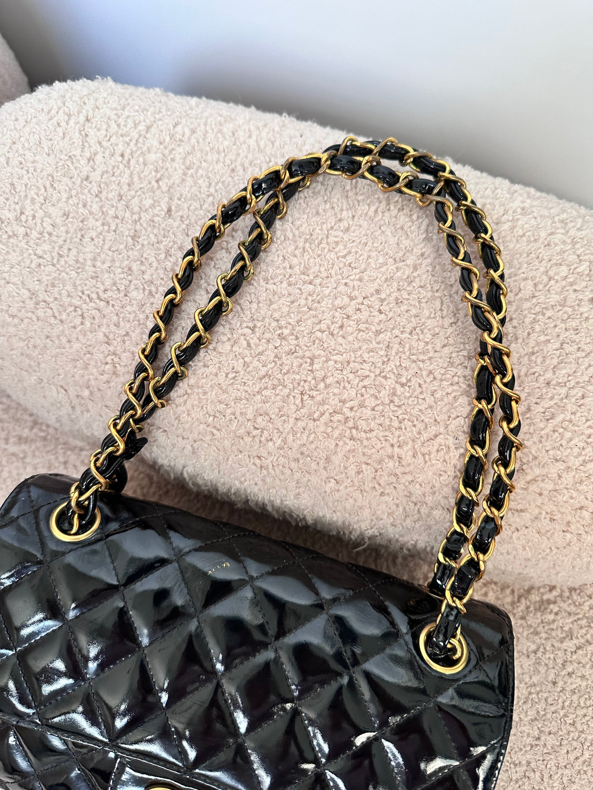 Chanel Vintage Double Face Black Quilted Classic Flap Bag