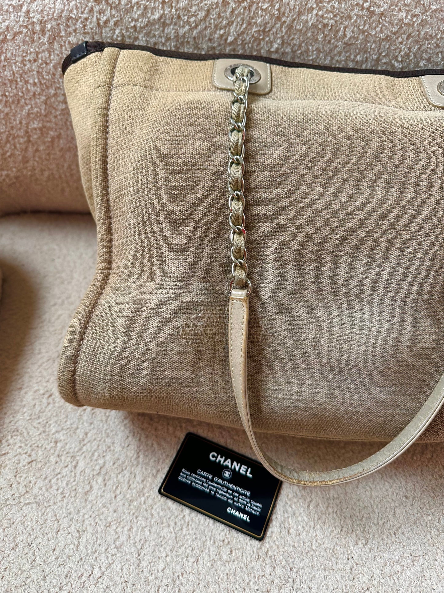 Chanel Deauville Shopping Tote Bag Beige