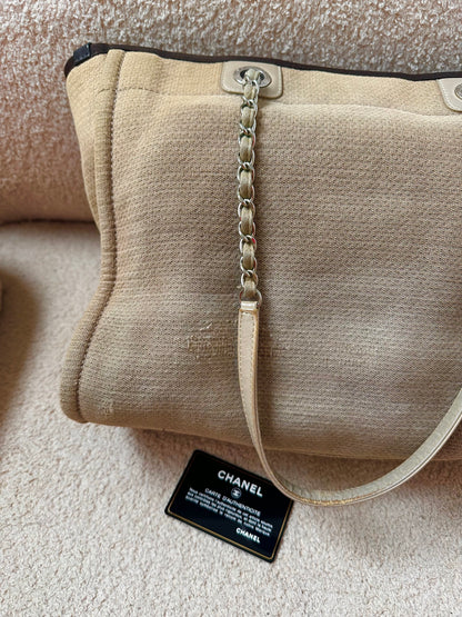 Chanel Deauville Shopping Tote Bag Beige