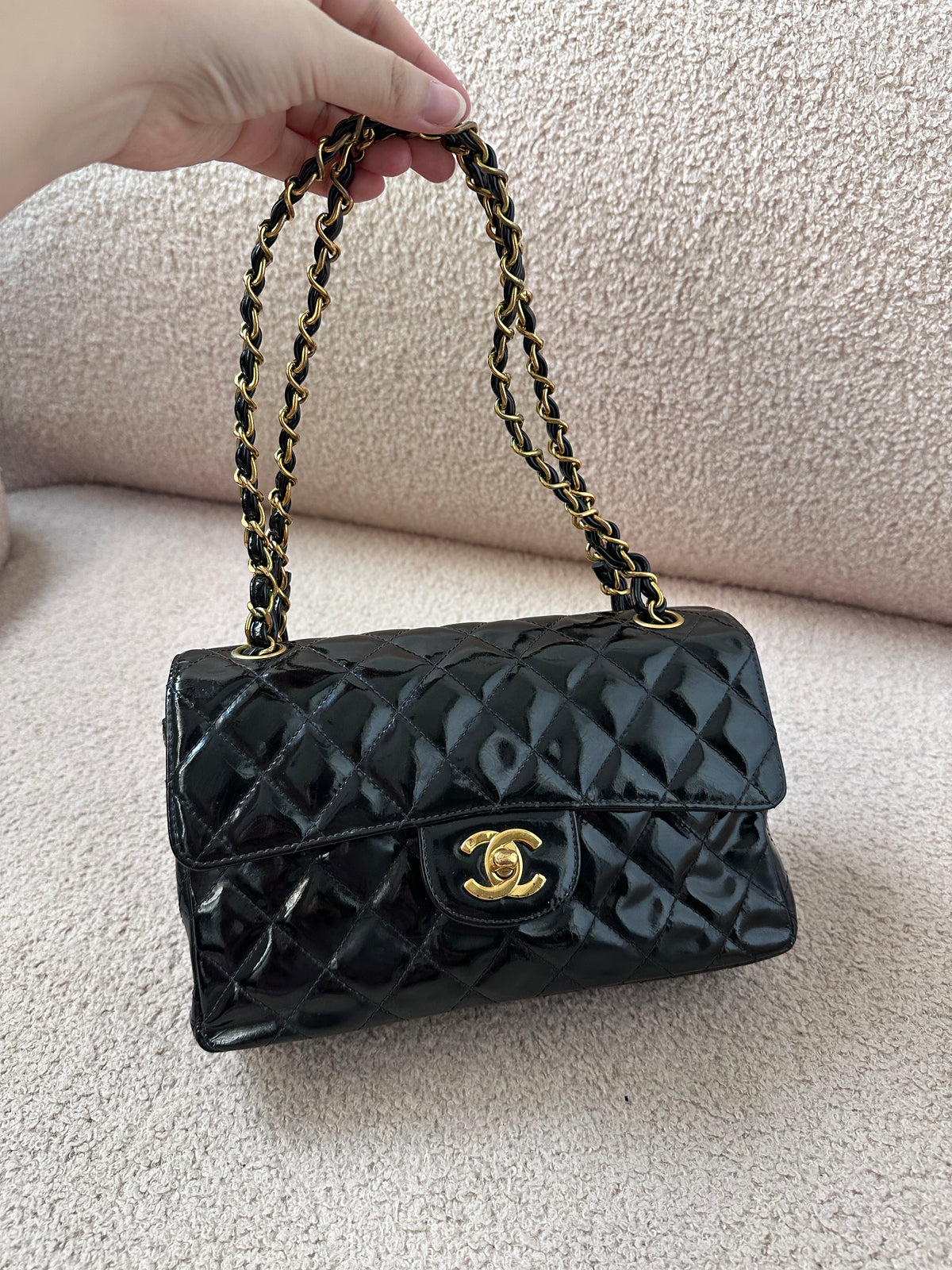 Chanel Vintage Double Face Black Quilted Classic Flap Bag