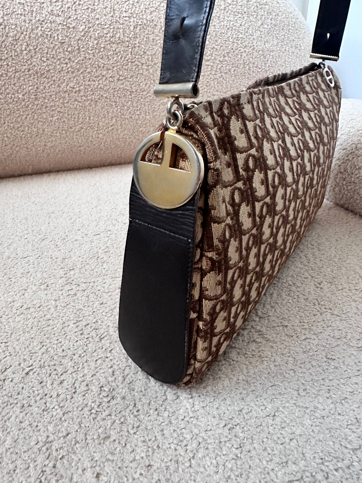 Dior Brown Oblique Trotter Boston Shoulder Bag