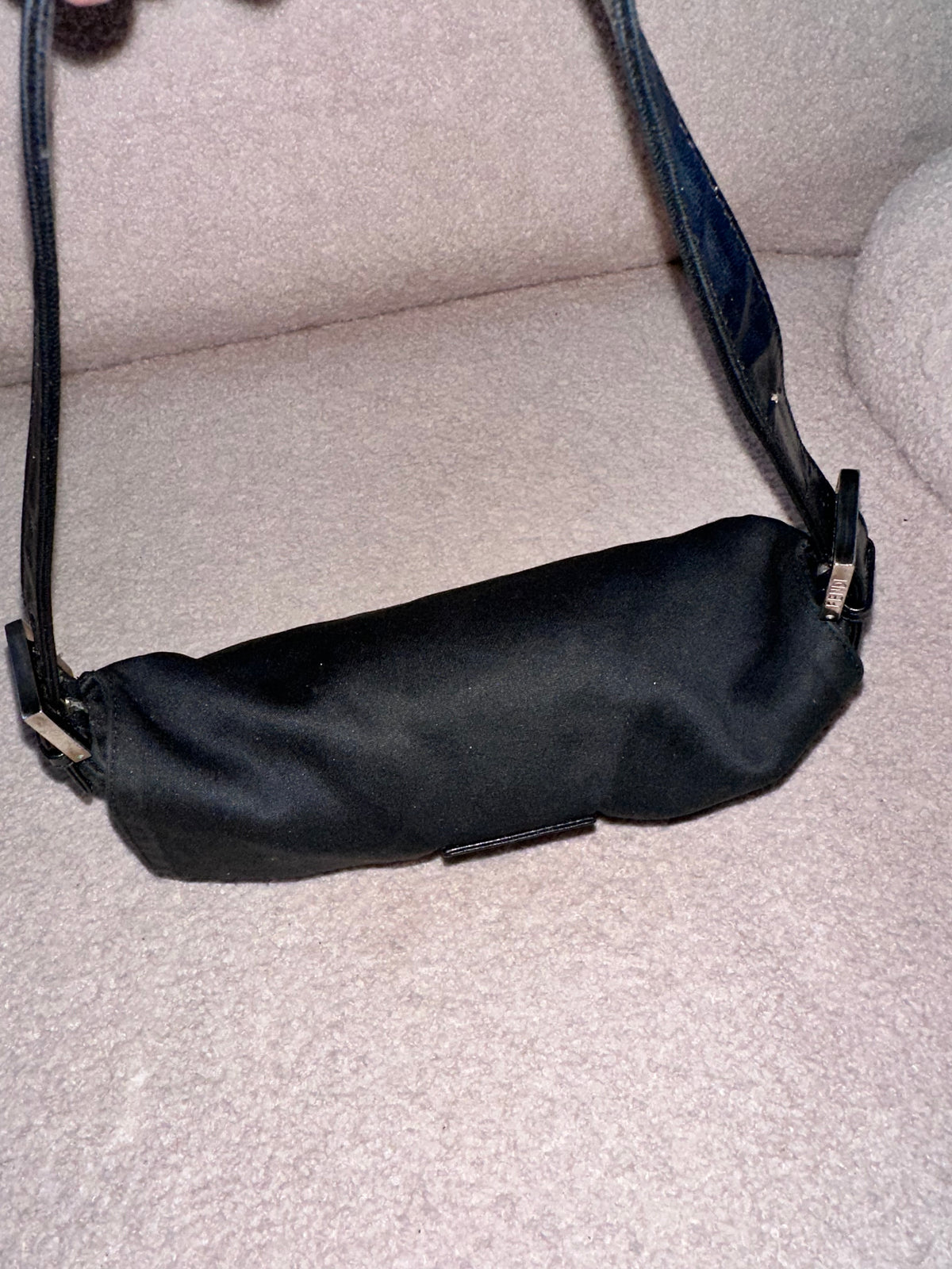 Fendi Baguette Black Nylon Leather