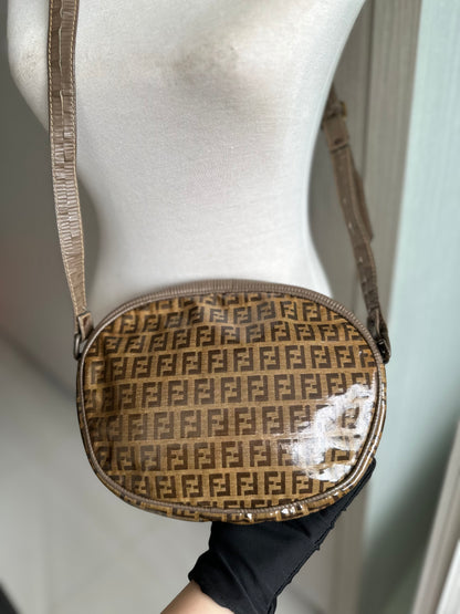 Fendi FF Zucca Zucchino Oval Crossbody Bag