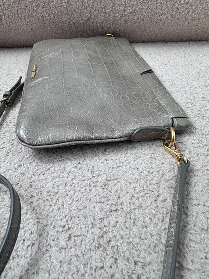 Miu Miu Crocodile Embossed Crossbody Leather Bag