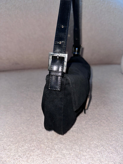 Fendi Baguette Black Nylon Leather