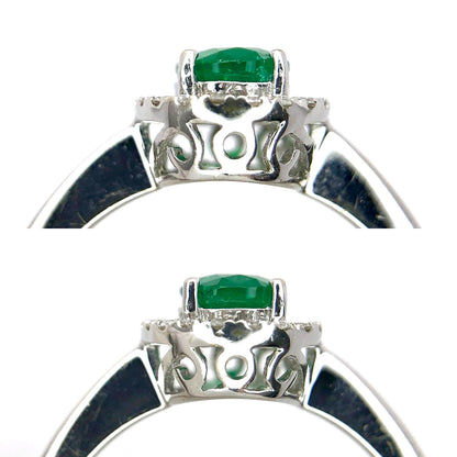 18K White Gold Natural Emerald Natural Diamond Ring
