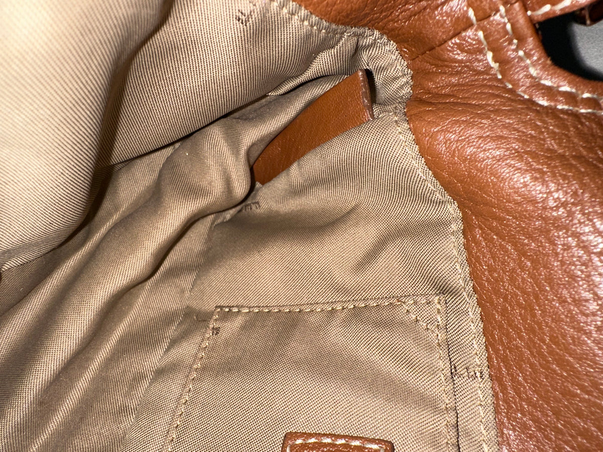Fendi Brown Leather Small Baguette Bag