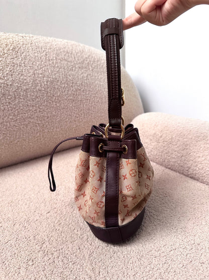 Louis Vuitton Noelie Monogram Mini Lin Canvas Bucket Bag