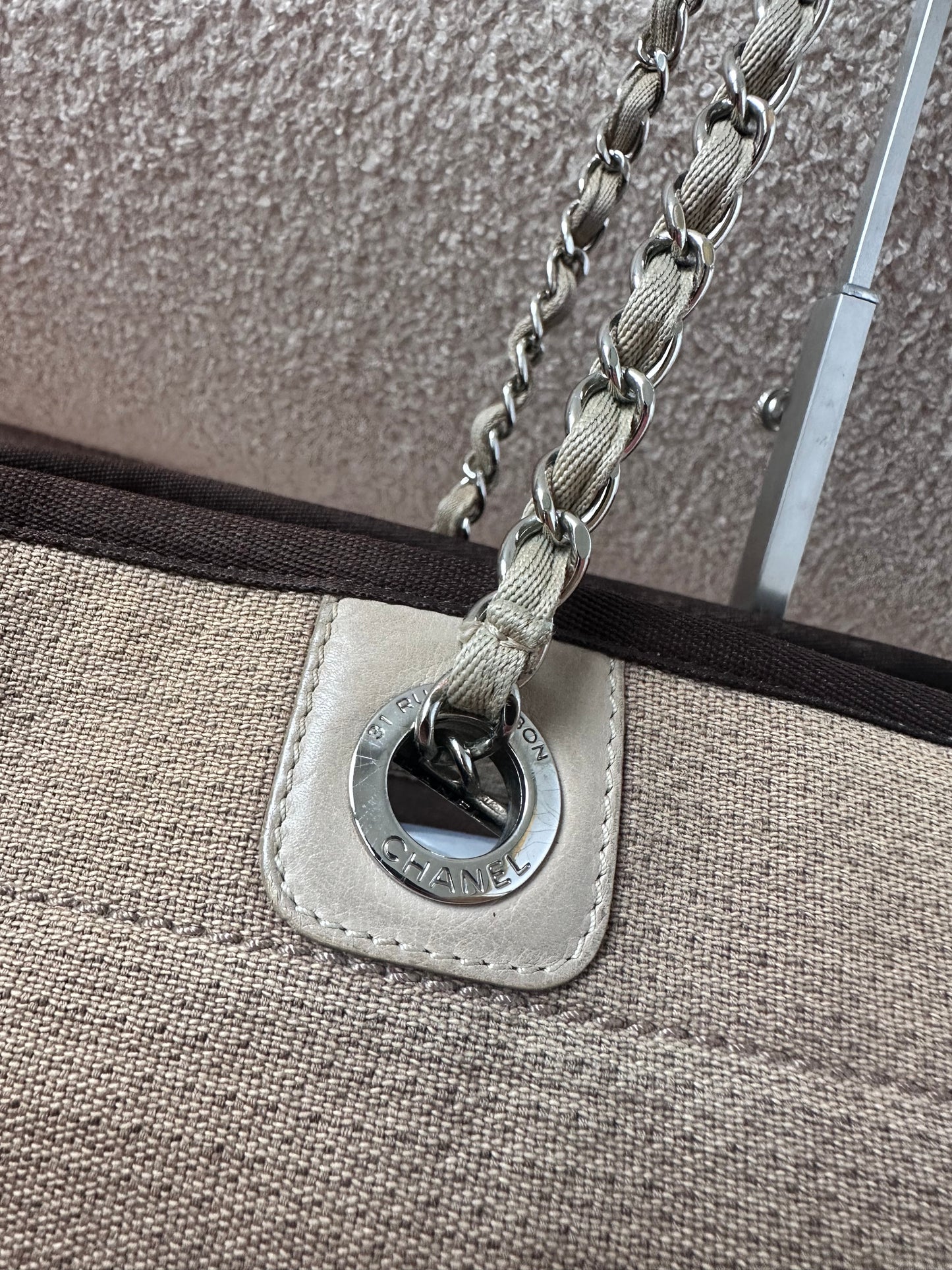 Chanel Deauville Shopping Tote Bag Beige