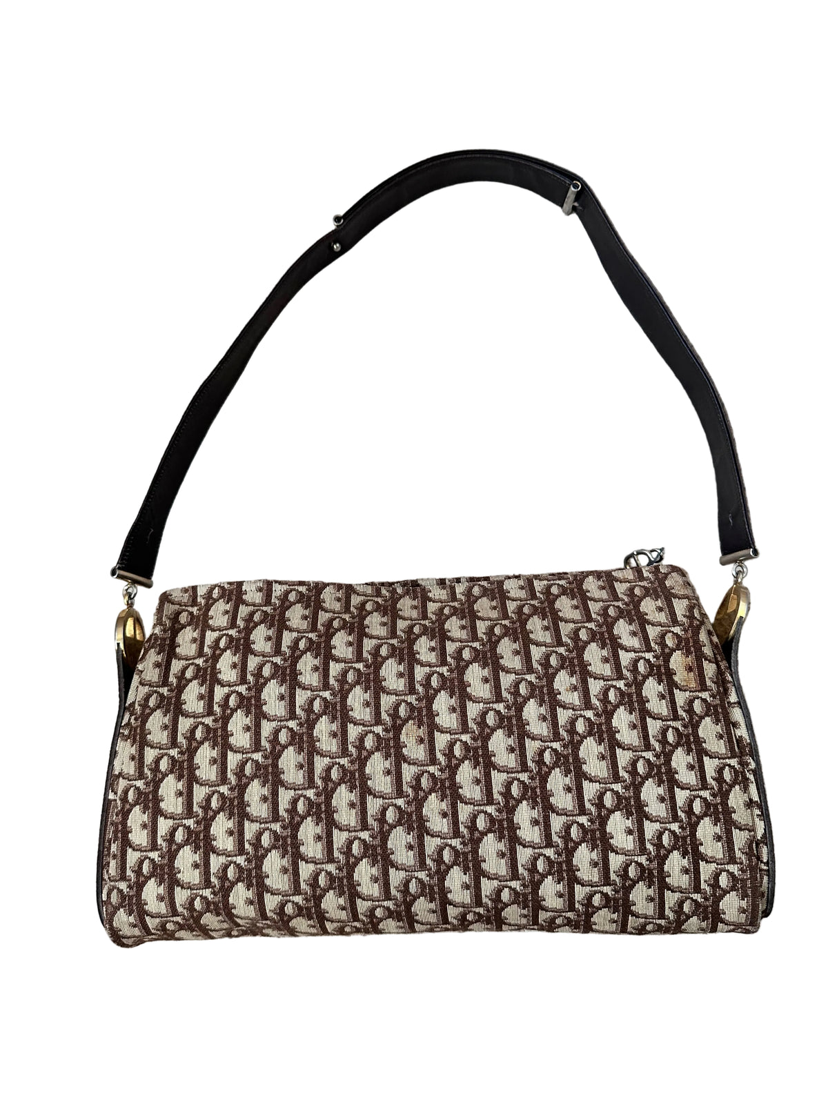 Dior Brown Oblique Trotter Boston Shoulder Bag