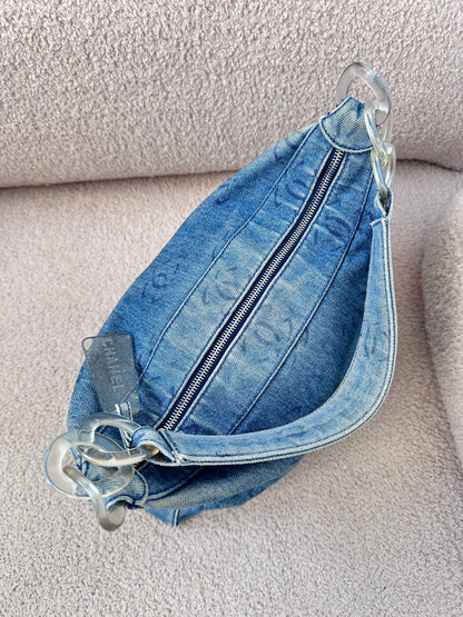 Chanel 2002 Large Denim Hobo Shoulder Bag