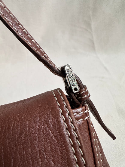 Fendi Brown Leather Small Baguette Bag