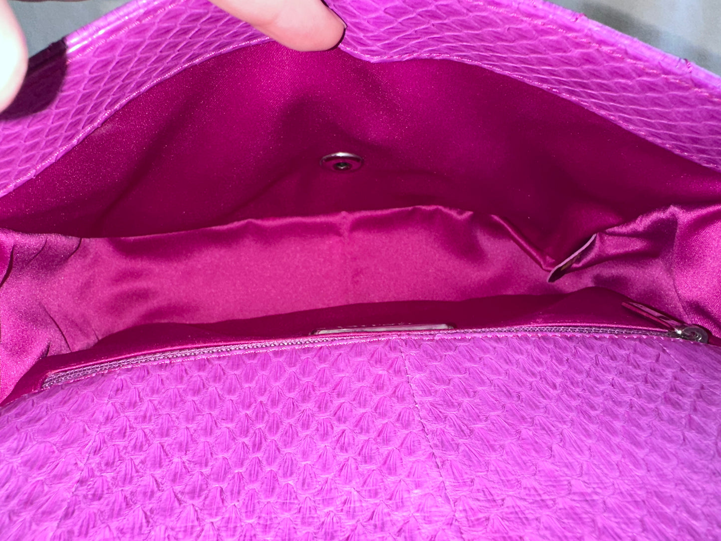 Rare Chanel Jumbo Purple Python Easy Carry Flap Bag