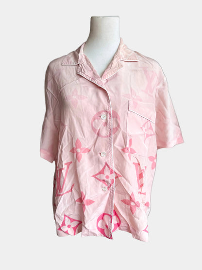 Louis Vuitton 2025 Silk Pink Ombre Pyjamas Shirt Top